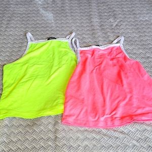 2 Neon crop tops